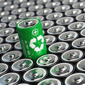 image of new recycled batteries