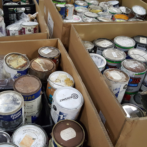 image of old paint on boxes