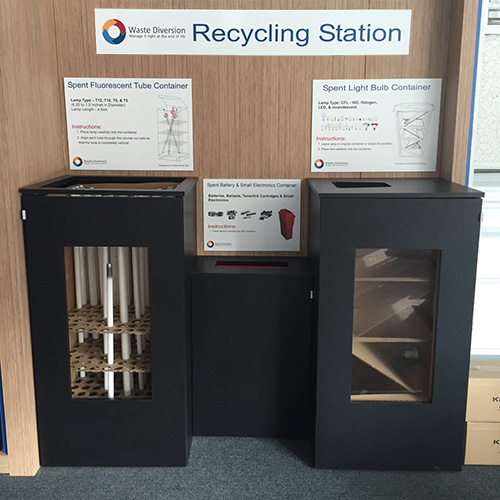 image of waste diversion recycling station